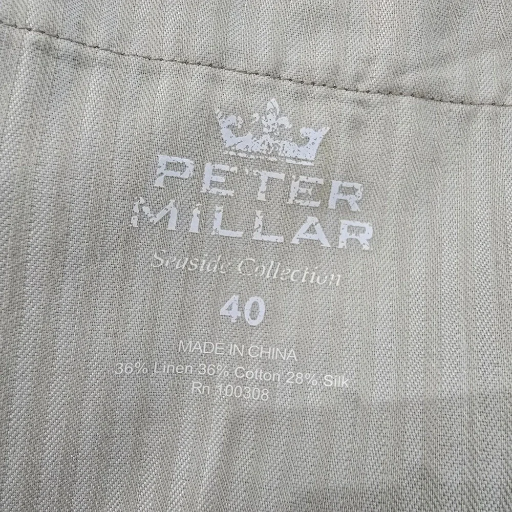Peter Millar Seaside Collection Tan Linen Cotton Silk Shorts Mens 40 Khaki Flat